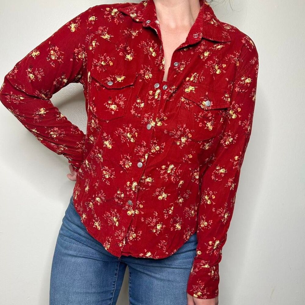 American-vintage Women's Red and Burgundy Jacket